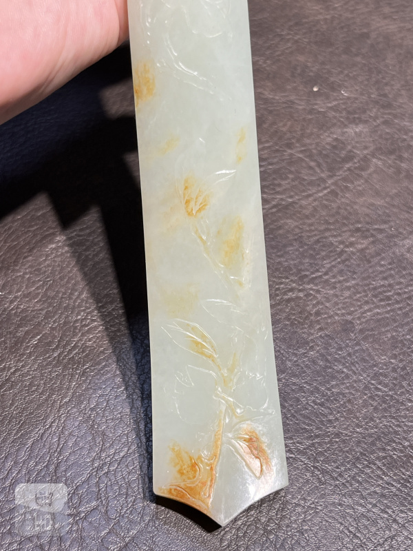 清乾隆 白玉雕福寿三多纹如意（原装老锦盒） - 图12